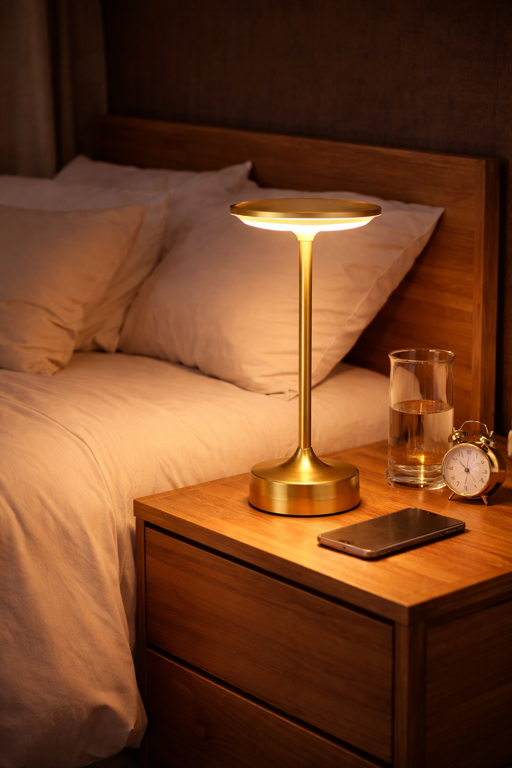 Portable LED Table Lamp – Rechargeable, Dimmable, Modern Bedside Light