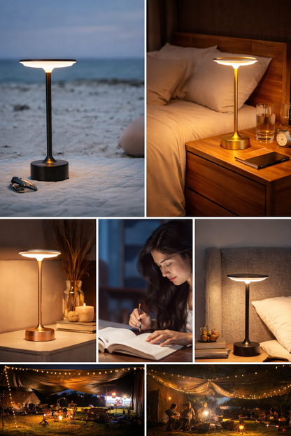 Portable LED Table Lamp – Rechargeable, Dimmable, Modern Bedside Light