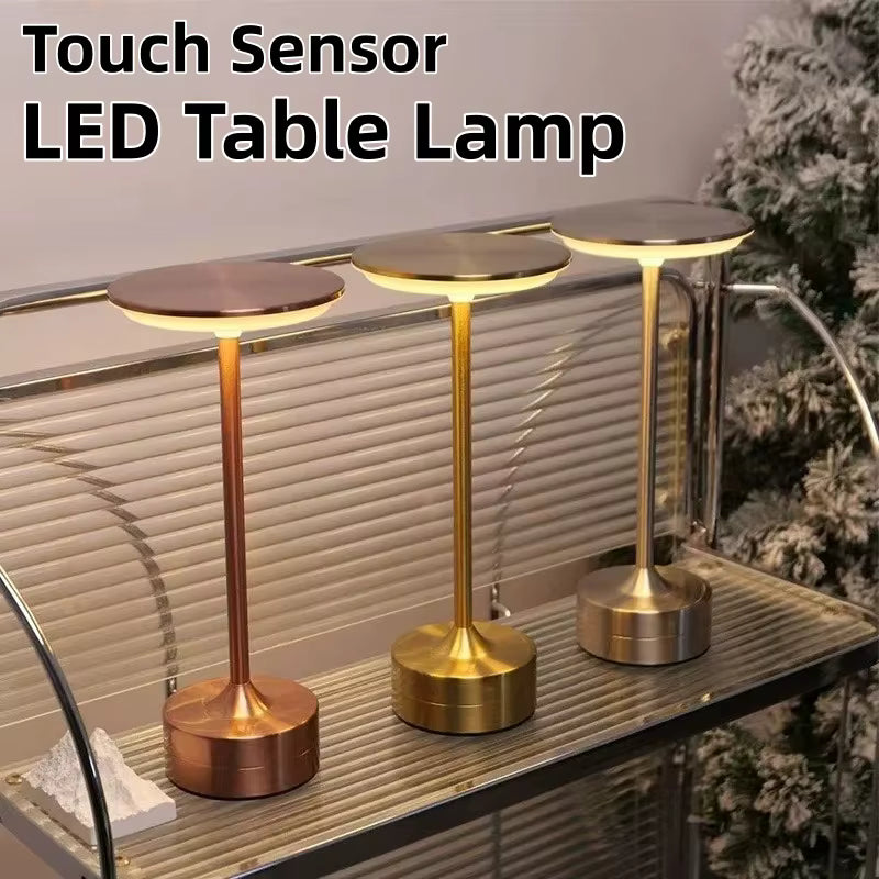 Portable LED Table Lamp – Rechargeable, Dimmable, Modern Bedside Light