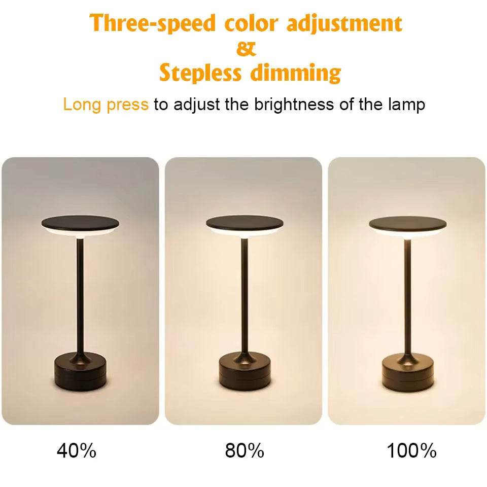 Portable LED Table Lamp – Rechargeable, Dimmable, Modern Bedside Light