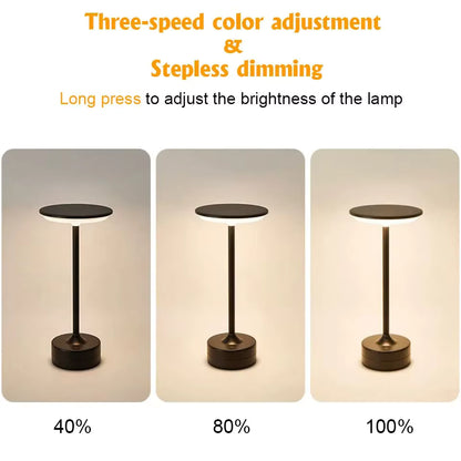 Portable LED Table Lamp – Rechargeable, Dimmable, Modern Bedside Light